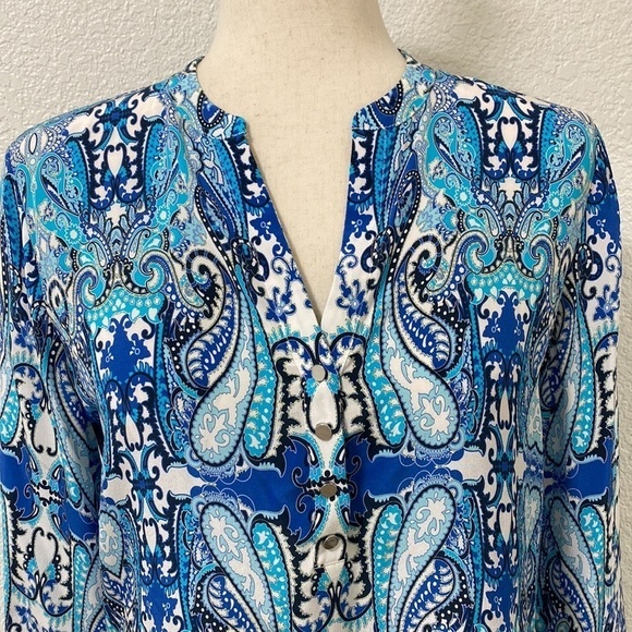 Doncaster Too Silk Paisley Print business casual - Picture 3 of 12